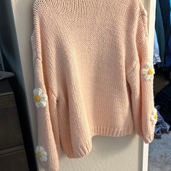 Altar'd State Pink Cardigan with Floral Accents - Picture 6 of 7